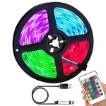 Світлодіодна LED стрічка 5м RGB з пультом та USB живленням