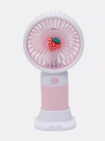 Вентилятор ручний Mini Fan ZB100 акумуляторний з підставкою для телефону Рожевий з білим - Зображення 2