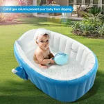 Детская надувная ванночка с подушкой и ножным насосом Intime Baby Bath Tub для купания ребенка со сливом 98X65X28 см - Зображення 11