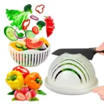 Овочерізка Cutter Bowl, чаша для швидкої та безпечної нарізки овочів та фруктів, пластикова миска для салату, кухонний аксесуар, можна мити у посудомийній машині - Зображення 2