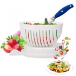 Овочерізка Cutter Bowl, чаша для швидкої та безпечної нарізки овочів та фруктів, пластикова миска для салату, кухонний аксесуар, можна мити у посудомийній машині - Зображення 3