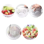 Овочерізка Cutter Bowl, чаша для швидкої та безпечної нарізки овочів та фруктів, пластикова миска для салату, кухонний аксесуар, можна мити у посудомийній машині - Зображення 4