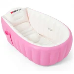 Детская надувная ванночка с подушкой и ножным насосом Intime Baby Bath Tub для купания ребенка со сливом 98X65X28 см - Зображення 2