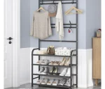 Універсальна вішалка для одягу New simple floor clothes rack size 60X29.5X151 см з гачками - Зображення 3