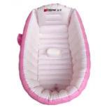 Детская надувная ванночка с подушкой и ножным насосом Intime Baby Bath Tub для купания ребенка со сливом 98X65X28 см - Зображення 5