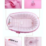 Детская надувная ванночка с подушкой и ножным насосом Intime Baby Bath Tub для купания ребенка со сливом 98X65X28 см - Зображення 6