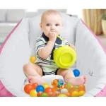 Детская надувная ванночка с подушкой и ножным насосом Intime Baby Bath Tub для купания ребенка со сливом 98X65X28 см