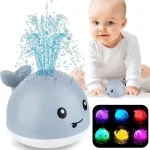 Іграшка для ванної Сірий Qinye Toys Кіт спрей, що світиться з фонтаном