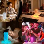 Лампа настільна Led нічник RGB Кристал Роза 16 режимів з пультом Світильник проекційний Світлодіодний з сенсорним датчиком - Зображення 3