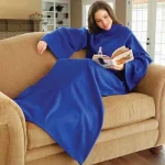 Плед, що зігріває з флісу з рукавами Snuggie (Снаггі) синій - Зображення 2