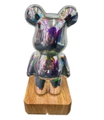 3D нічник скляний з ефектом феєрверку у вигляді ведмедика RGB Bearbrick LED Світильник-лампа на 8 кольорів - Зображення 7
