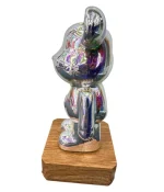 3D нічник скляний з ефектом феєрверку у вигляді ведмедика RGB Bearbrick LED Світильник-лампа на 8 кольорів - Зображення 8