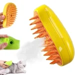 Парова щітка масажер спрей 3 в 1 Pet Spray Massage Brush для вичісування собак та кішок з паровим розпилювачем Жовта - Зображення 7