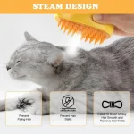 Парова щітка масажер спрей 3 в 1 Pet Spray Massage Brush для вичісування собак та кішок з паровим розпилювачем Жовта - Зображення 8