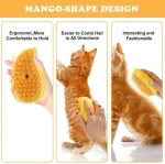 Парова щітка масажер спрей 3 в 1 Pet Spray Massage Brush для вичісування собак та кішок з паровим розпилювачем Жовта - Зображення 2