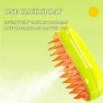Парова щітка масажер спрей 3 в 1 Pet Spray Massage Brush для вичісування собак та кішок з паровим розпилювачем Жовта - Зображення 3