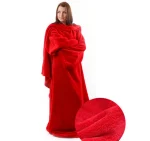 Плед, що зігріває з флісу з рукавами Snuggie (Снаггі) червоний