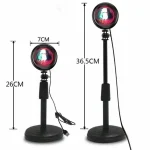 Світильник проекційний Sunset Lamp RGB з пультом на штативі USB проектор атмосферна лампа різнокольорова - Зображення 6