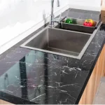 Самоклеюча плівка кухонна 3м х 60см Декоративна плівка для поверхонь Чорний мармур - Зображення 3