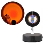 Лампа LED для селфи ефект сонця 16 см / Лампа "SUNSET" Sunset Floor Lamp Rainbow / Світлодіодний проектор Червоний - Зображення 4