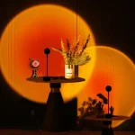 Лампа LED для селфи ефект сонця 16 см / Лампа "SUNSET" Sunset Floor Lamp Rainbow / Світлодіодний проектор Червоний - Зображення 6