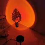 Лампа LED для селфи ефект сонця 16 см / Лампа "SUNSET" Sunset Floor Lamp Rainbow / Світлодіодний проектор Червоний