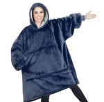 Плед Huggle з капюшоном Ultra Plush Blanket Hoodie Blue (Синій) - Зображення 2