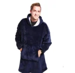 Плед Huggle з капюшоном Ultra Plush Blanket Hoodie Blue (Синій) - Зображення 5