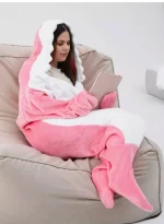 Піжама кігурумі акула Shark Blanket 2XL 165-170 см Плед акула рожева - Зображення 2