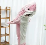 Піжама кігурумі акула Shark Blanket XL — 155-165 см Плед акула рожева - Зображення 3