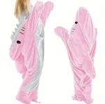 Піжама кігурумі акула Shark Blanket 2XL 165-170 см Плед акула рожева - Зображення 7