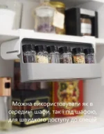 Підвісний органайзер для зберігання спецій із 6 баночками - Зображення 6