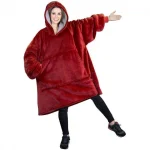 Плед Huggle з капюшоном Ultra Plush Blanket Hoodie Red (Червоний)