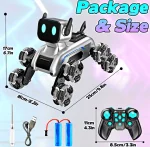 Інтерактивна собака-робот, трюковий робопес Stunt eight-wheel robot dog 8 коліс, радіокерування, звук і світло - Зображення 6