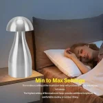 Бездротова USB LED настільна лампа, алюміній, метал з регульованою яскравістю - Зображення 3