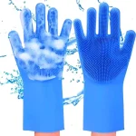 Силіконові рукавички для миття посуду та фруктів Wash Glove для дому, квартири, дачі, котеджу, підтримання чистоти, прибирання кухні - Зображення 2