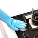 Силіконові рукавички для миття посуду та фруктів Wash Glove для дому, квартири, дачі, котеджу, підтримання чистоти, прибирання кухні - Зображення 9