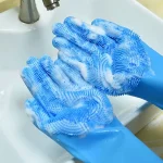 Силіконові рукавички для миття посуду та фруктів Wash Glove для дому, квартири, дачі, котеджу, підтримання чистоти, прибирання кухні - Зображення 10