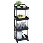 Візок VEVOR, кухонний візок з 4 рівнями, кухонна полиця, полиця в ніші на коліщатках, полиця 120 см висота