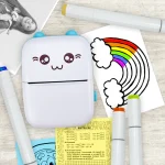 Портативний термопринтер Mini Printer Дитячий міні принтер з рулоном термопаперу в комплекті Рожевий - Зображення 5
