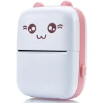 Портативний термопринтер Mini Printer Дитячий міні принтер з рулоном термопаперу в комплекті Рожевий